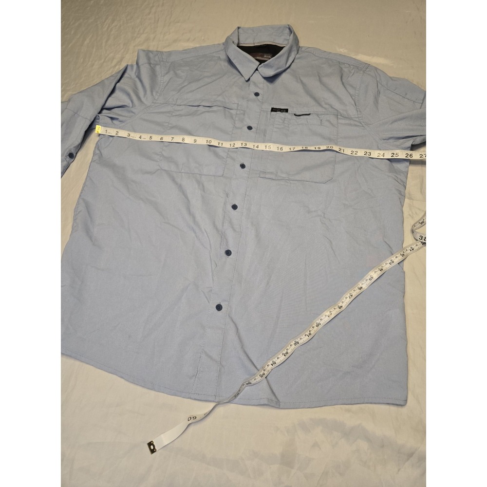 Wrangler Outdoor Series Mens‎ XL Blue Regular Fit Performance Button Up Shirt - Picture 6 of 9